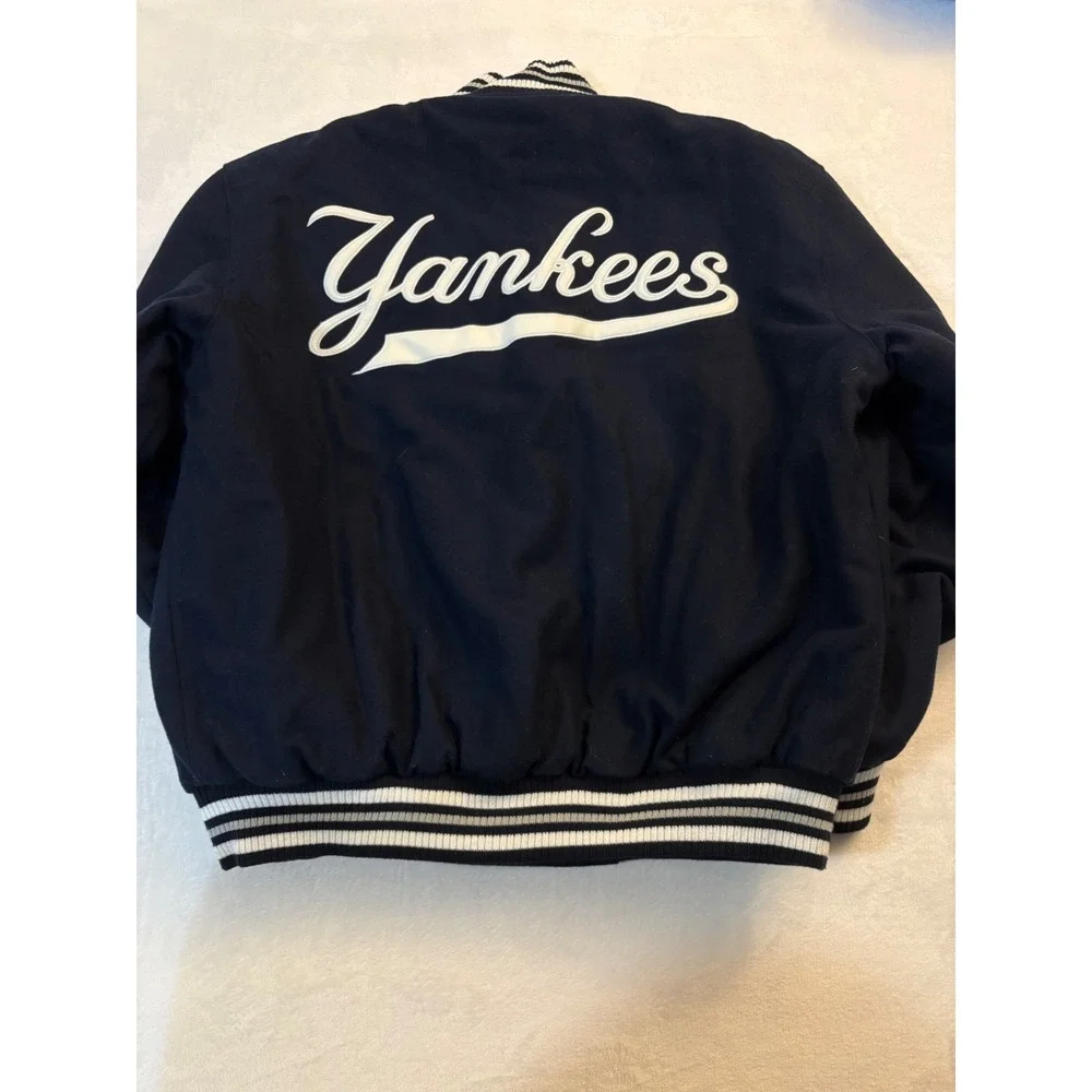 JH Design New York Yankees Reversible Varsity Jacket Navy Mens 3XL Bomber MLB